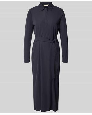 MM by Max Mara Midikleid mit Bindegürtel Modell 'FRAGOLA' - Blau