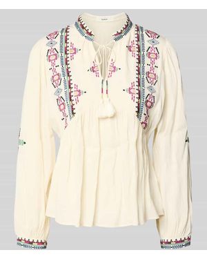 Ba&sh Tunikabluse mit Motiv-Stitching Modell 'TILT' - Natur