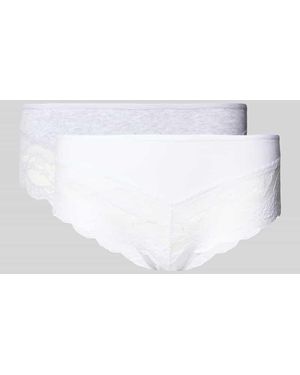 Snocks Hipster Mit Spitzenbesatz Im 2Er-Pack - Weiß