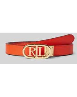Ralph Lauren Leren Riem Met Labelapplicatie - Rood