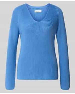 Marc O' Polo Regular Fit Gebreide Pullover Van Puur Katoen - Blauw
