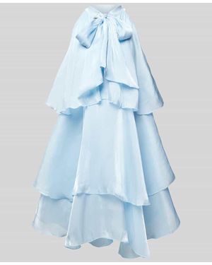 A-View Knielanges Kleid mit Volants Modell 'Demi' - Blau