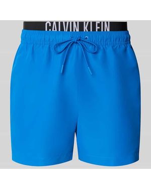 Calvin Klein Badehose mit elastischem Bund - Blau