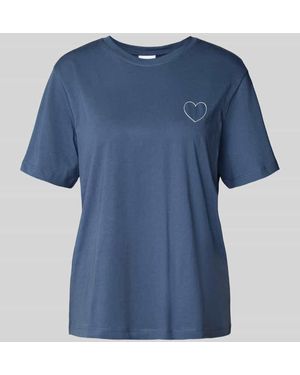 Vila T-Shirt mit Rundhalsausschnitt Modell 'SYBIL' - Blau