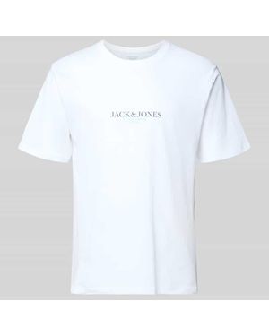 Jack & Jones T-Shirt mit Label-Print Modell 'BILLYBURG' - Weiß