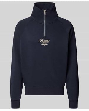 Prohibited Sweatshirt mit Stehkragen und Reißverschluss - Blau