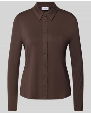 Comma, Slim Fit Bluse aus Viskose-Elasthan-Mix - Braun