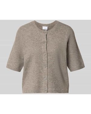Vila Regular Fit Cardigan in Strick-Optik Modell 'Iga' - Natur