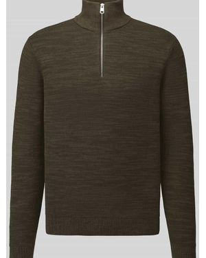SELECTED Regular Fit Troyer aus reiner Baumwolle Modell 'DANE' - Grün