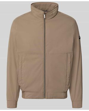 Bugatti Regular Fit Jacke mit Stehkragen - Natur