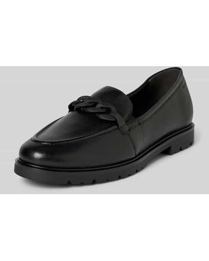 Tamaris Loafers aus Leder mit profilierter Sohle - Schwarz