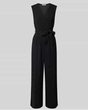 Tom Tailor Relaxed Fit Jumpsuit Met Verstelbare Hals Met Drukknoop - Zwart