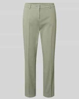 Cambio Straight Fit Stoffen Broek Met Persplooien Model 'Karina' - Groen