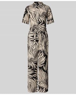 S.oliver Regular Fit Jumpsuit aus Viskose-Mix mit Leinen-Anteil - Weiß