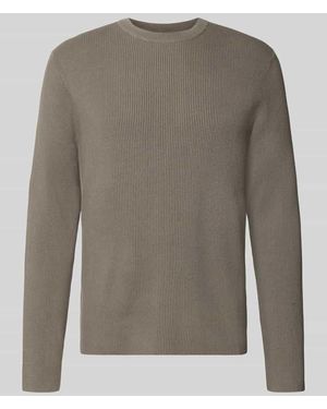 Lindbergh Slim Fit Strickpullover Baumwoll-Mix - Grau