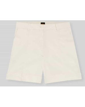 BOSS Relaxed Fit Shorts aus Baumwoll-Mix Modell 'TANESSA-D' - Natur