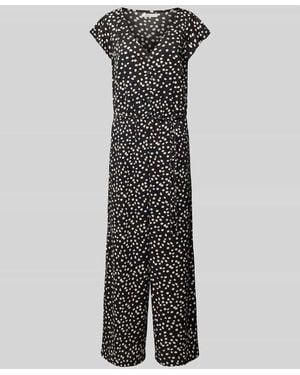 Tom Tailor Loose Fit Jumpsuit mit Allover-Muster - Schwarz