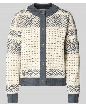 Dale Of Norway Strickjacke aus Wolle im Allover-Look Modell 'HANNAH' - Mettallic