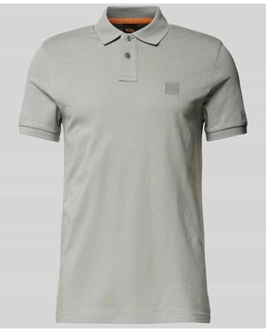 BOSS Slim Fit Poloshirt Mit Label-Badge Modell 'Passenger' - Grau