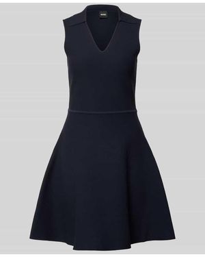 BOSS Figurbetontes Freizeitkleid aus Viskose-Mix Modell 'FAYALAN' - Blau