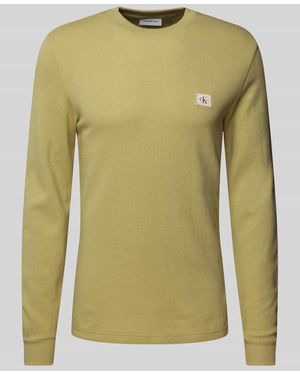 Calvin Klein Longsleeve Mit Label-Stitching - Grün
