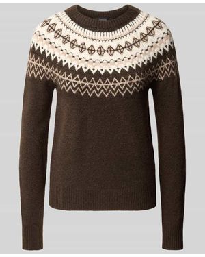 Vero Moda Pullover mit kontrastreichem Rundpasse-Design - Braun