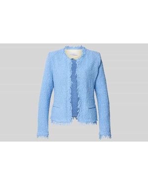 IRO Jacke mit Baumwoll-Anteil im Bouclé-Look - Blau