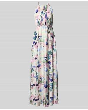Jake*s Abendkleid mit Bindegürtel - Weiß