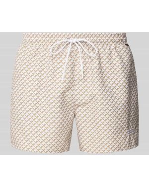 BOSS Badehose mit Logo-Stitching Modell 'Catfish' - Natur