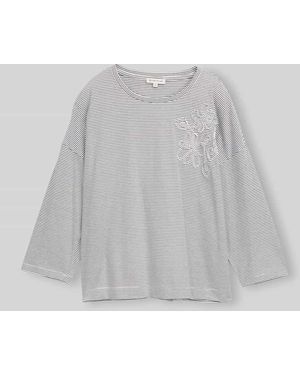 Tom Tailor 3/4-Shirt aus reiner Baumwolle mit abgerundetem Saum - Grau