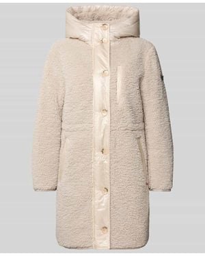 Frieda & Freddies Teddy-Mantel mit Kapuze und Eingrifftaschen Modell 'HAZEL' - Natur