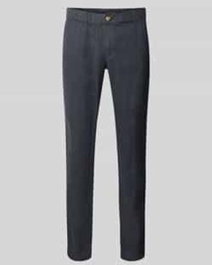Mazine Regular Fit Linnen Broek Met Elastische Band - Blauw