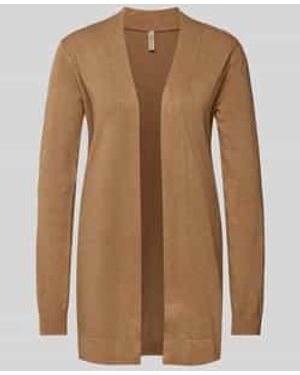 Soya Concept Cardigan Met Ribboorden, Model 'Dollie' - Bruin