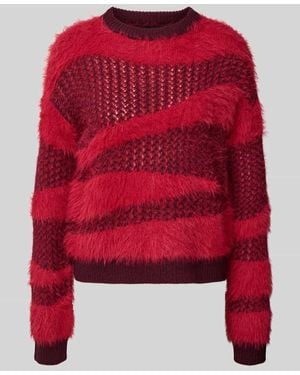 Vero Moda Regular Fit Strickpullover mit Strukturmuster Modell 'CALLIE' - Rot