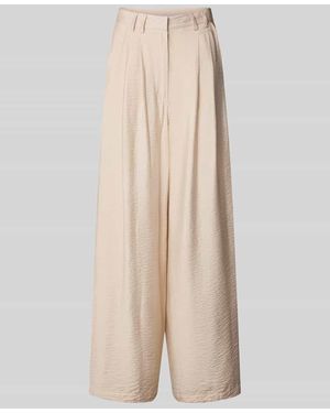 Guido Maria Kretschmer Wide Leg Bundfaltenhose in Crinkle-Optik Modell 'Finja' - Natur