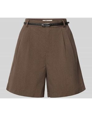 ONLY Regular Fit Bermudas mit schmalem Gürtel Modell 'GARIA' - Braun