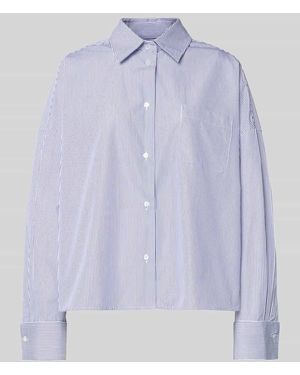 Weekend by Maxmara Regular Fit Hemdbluse aus reiner Baumwolle - Lila