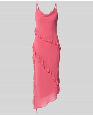 Jake*s Cocktailkleid mit Volants und Spaghettiträgern - Pink