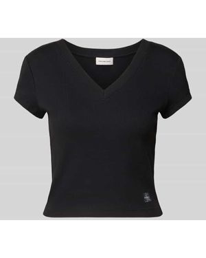 Calvin Klein T-Shirt mit Label-Detail - Schwarz