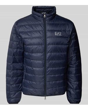 EA7 Daunenjacke Mit Label-Print Modell 'Train Core' - Blau