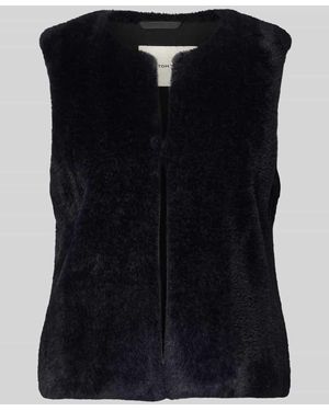 Tom Tailor Regular Fit Weste in Kunstfell-Optik - Schwarz