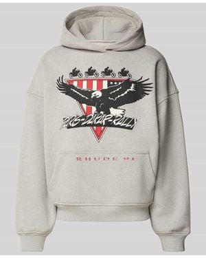 Rhude Oversized Hoodie aus Baumwoll-Mix - Grau