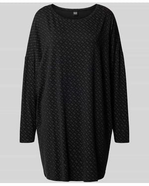 BOSS Relaxed Fit Nachthemd aus Lyocell-Mix - Schwarz