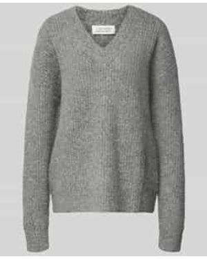Guido Maria Kretschmer Gebreide Pullover Van Alpacamix Met V-Hals - Grijs