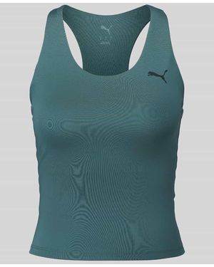 PUMA Slim Fit Sport-Top mit Logo-Print - Grün