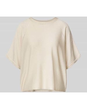 Comma, Strickshirt mit Rundhalsausschnitt - Natur