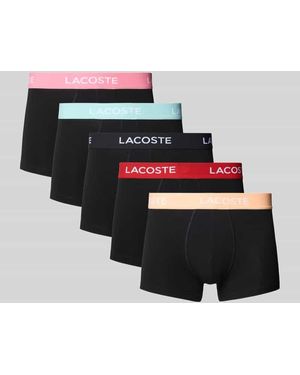 Lacoste Trunks mit elastischem Label-Bund im 5er-Pack - Schwarz