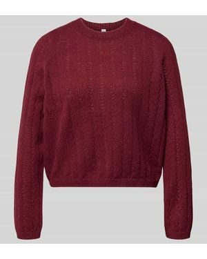 Pieces Regular Fit Pullover mit gerippten Ärmelbündchen Modell 'ADA' - Rot