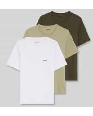BOSS Slim Fit T-Shirts Van Puur Katoen - Groen