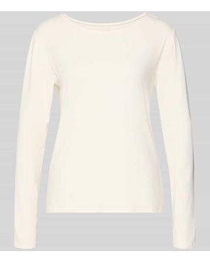Fynch-Hatton Relaxed Fit Longsleeve aus Viskose-Mix mit U-Boot-Ausschnitt - Natur
